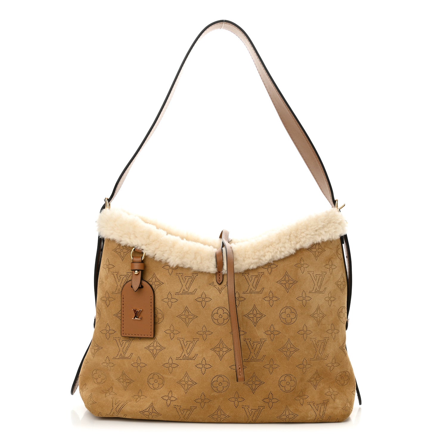Louis Vuitton Mahina Leather CarryAll BB Shoulder Bag – Beige