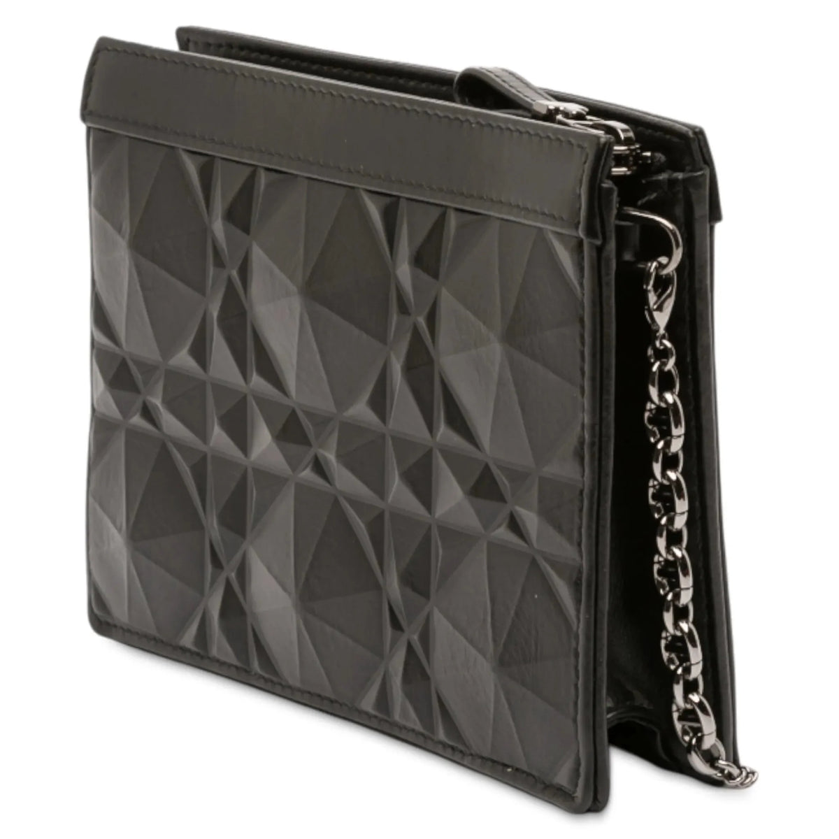 Dior Caro Macrocannage Diamond Quilted Leather Shoulder Bag - Black