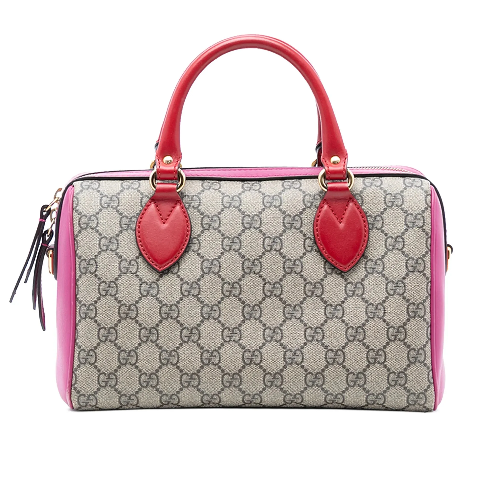 Gucci GG Supreme Small Boston Bag - Hibiscus Pink