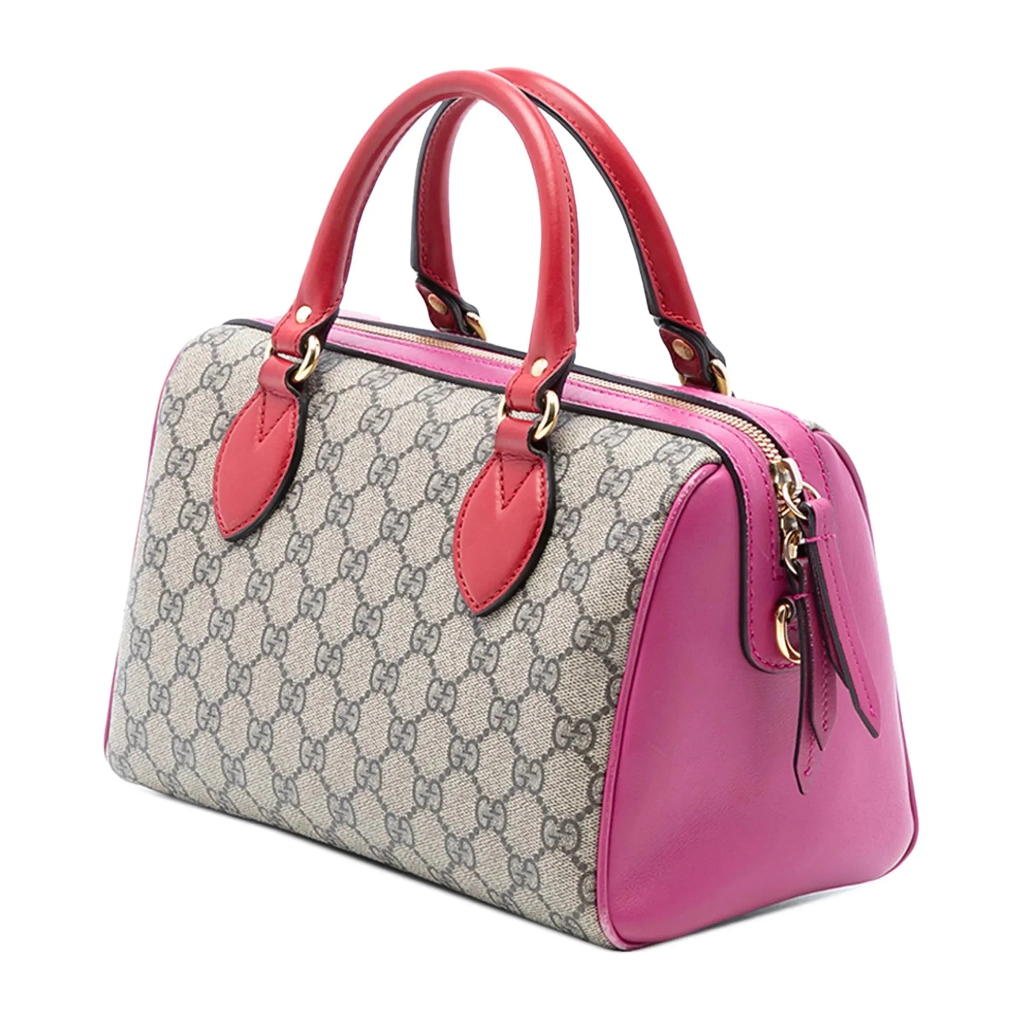 Gucci GG Supreme Small Boston Bag - Hibiscus Pink