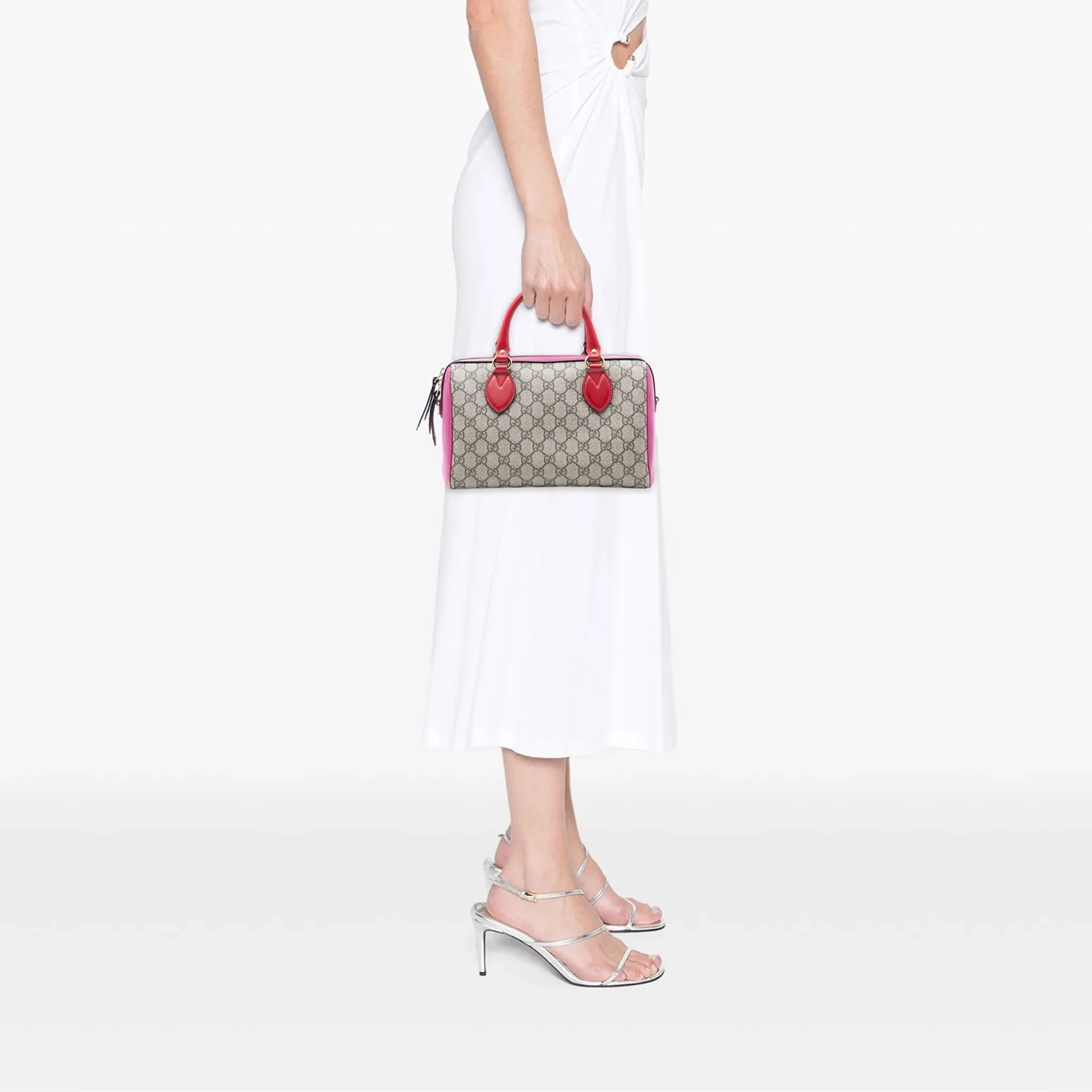 Gucci GG Supreme Small Boston Bag - Hibiscus Pink