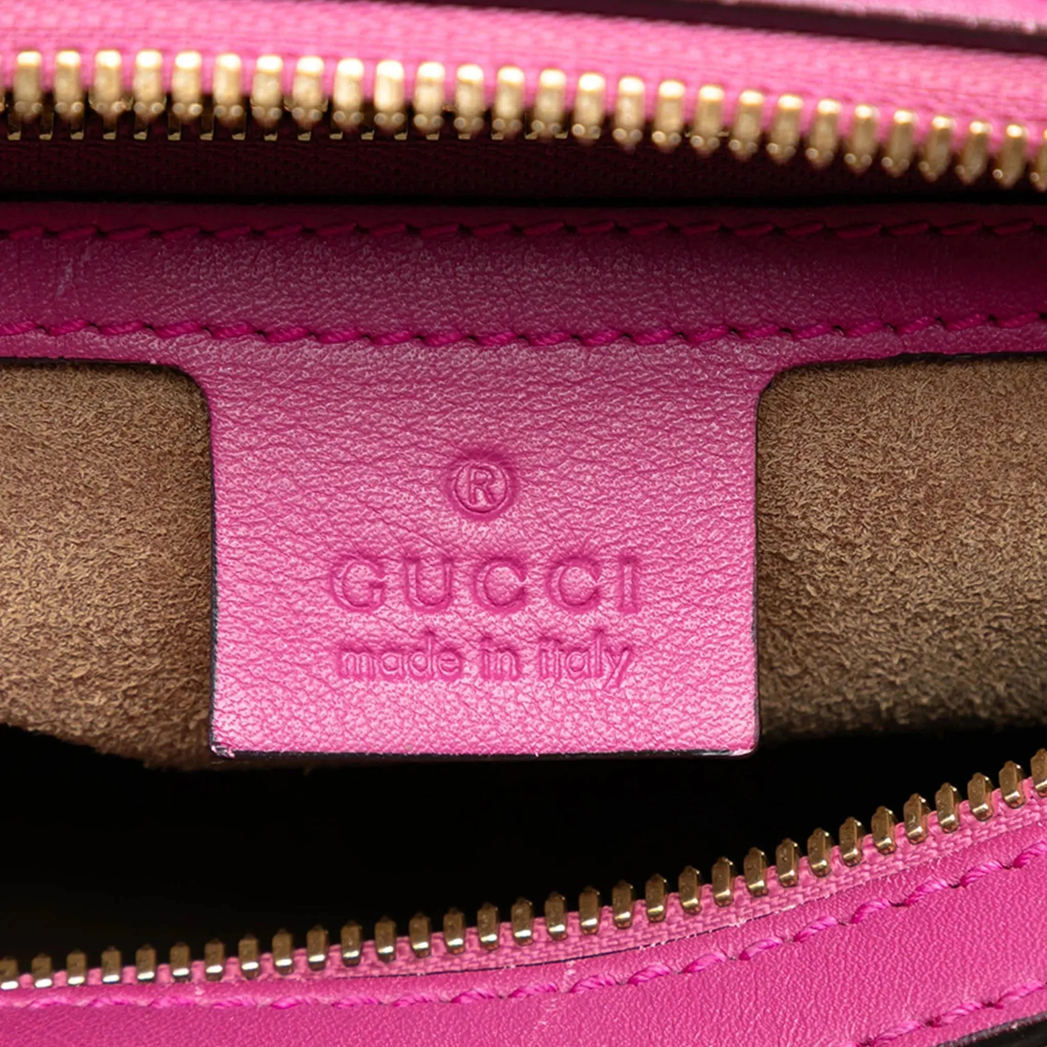 Gucci GG Supreme Small Boston Bag - Hibiscus Pink