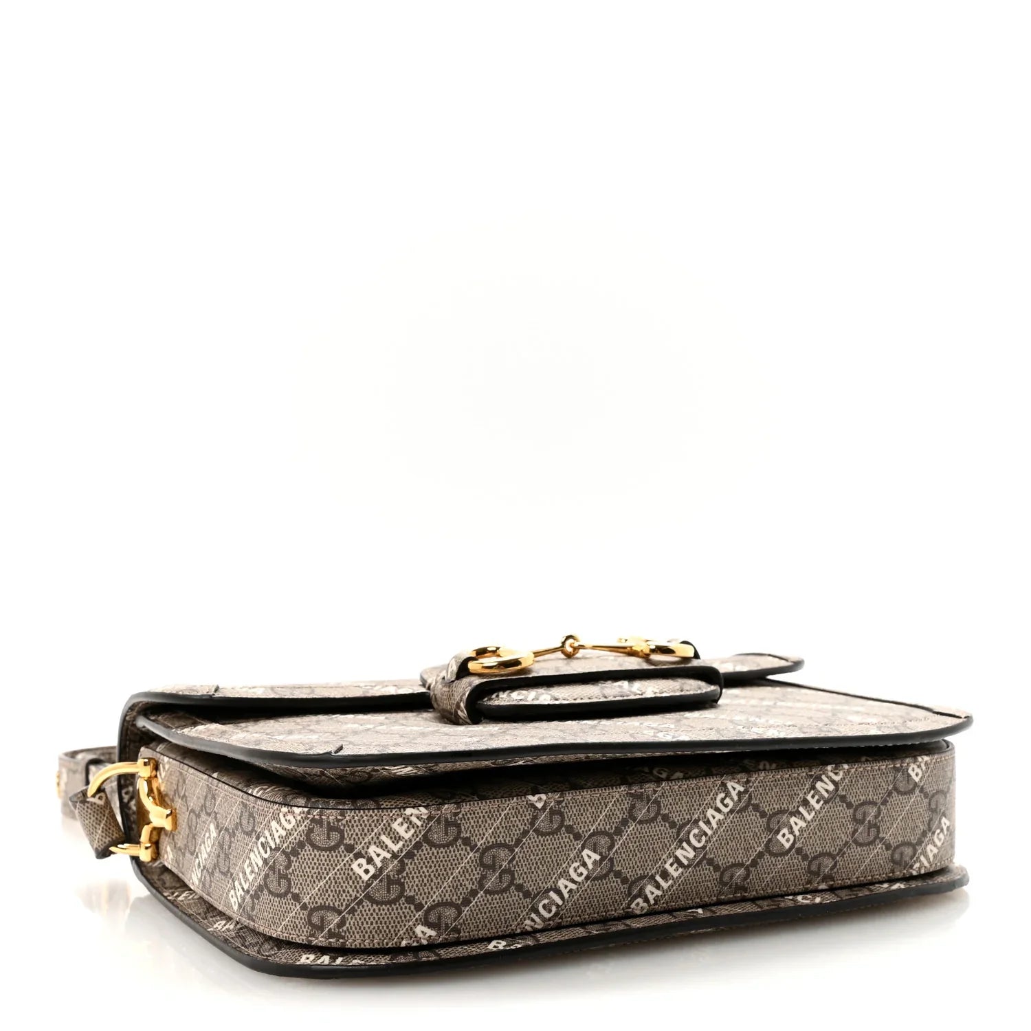 Gucci X Balenciaga GG Supreme Horsebit 1955 Small Shoulder Bag – Beige