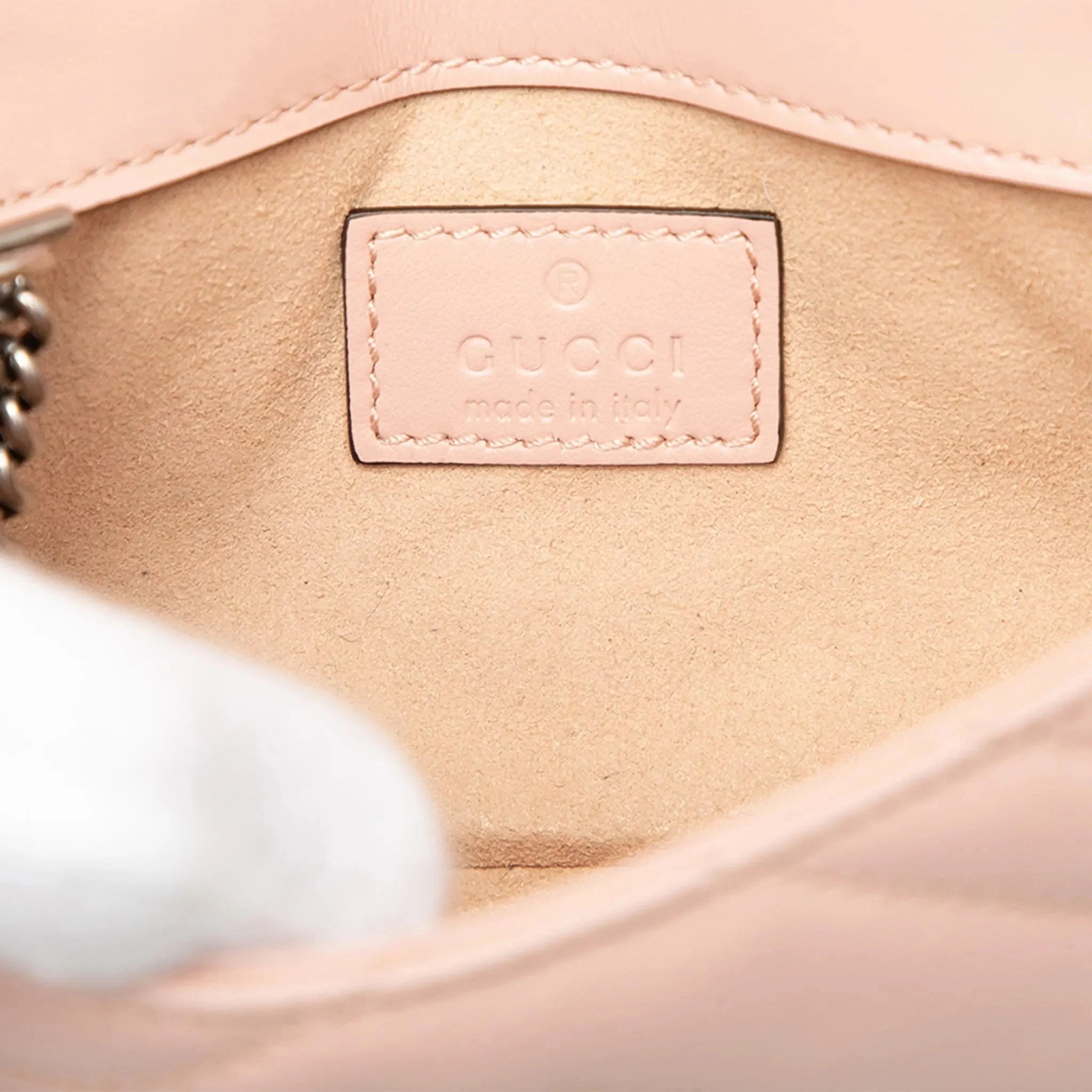Gucci GG Marmont Leather Chain Belt Bag – Pink