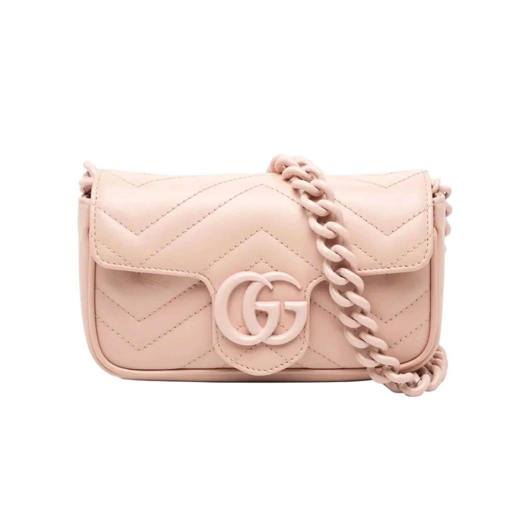 Gucci GG Marmont Leather Chain Belt Bag – Pink