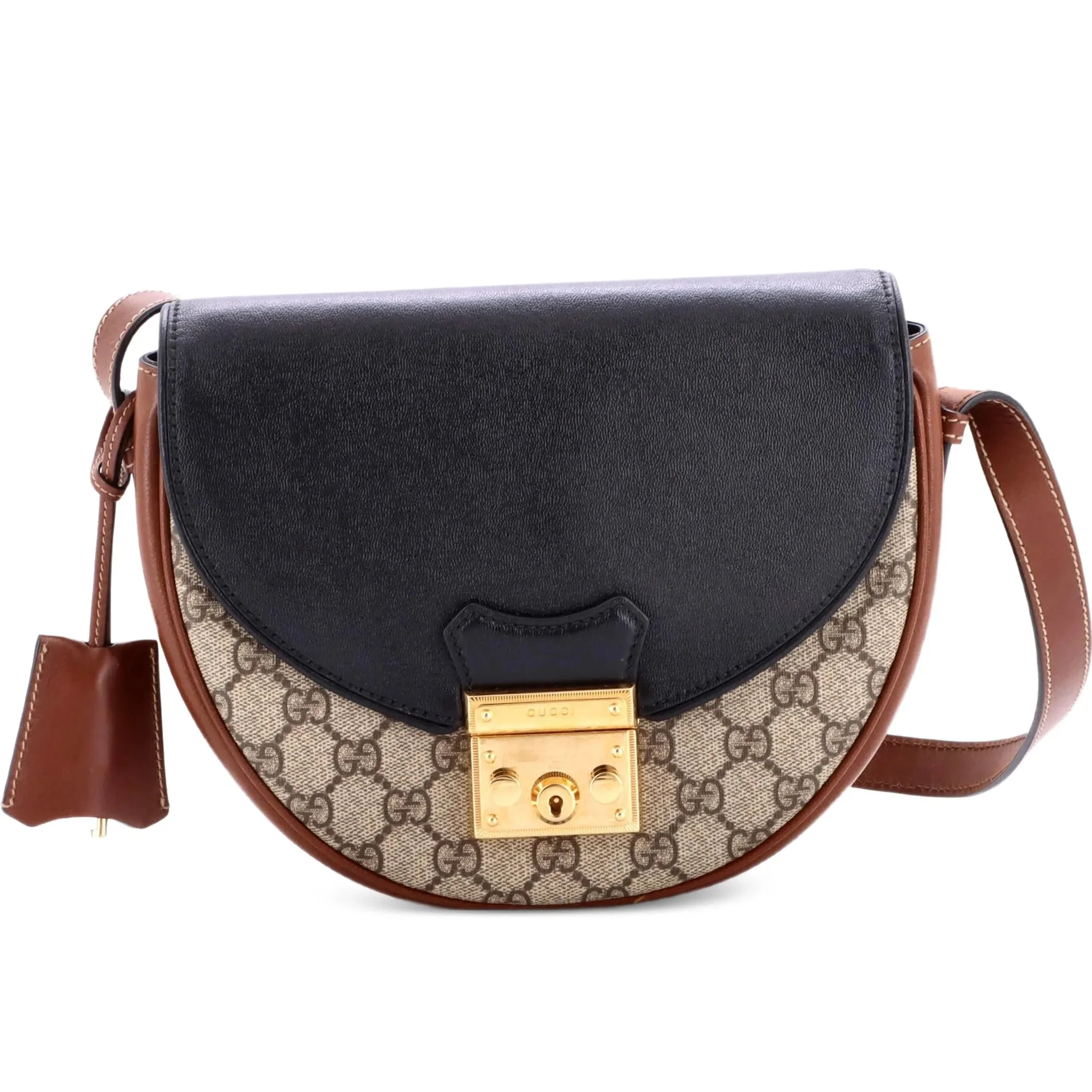 Gucci GG Pattern Padlock Shoulder Bag – Beige