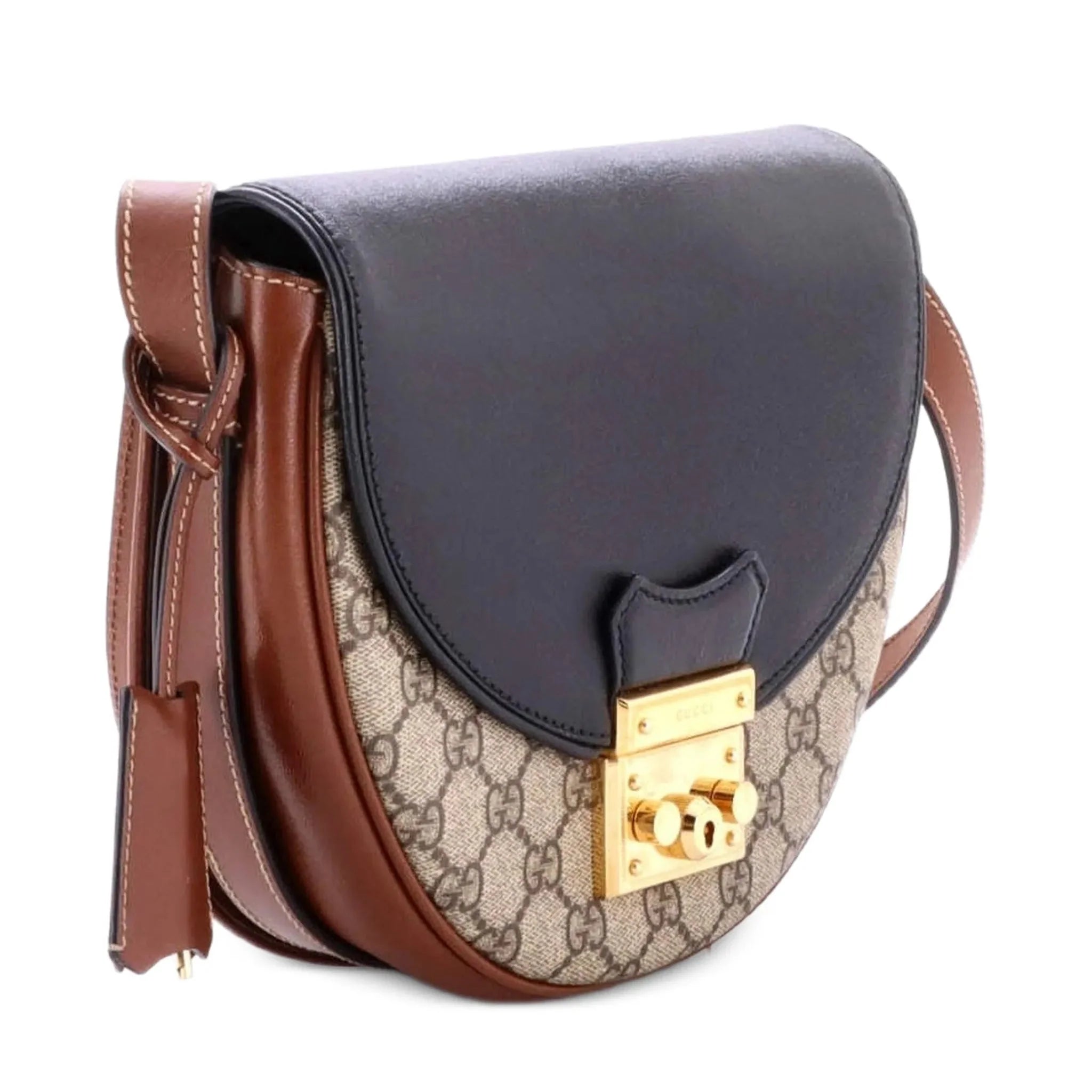 Gucci GG Pattern Padlock Shoulder Bag – Beige