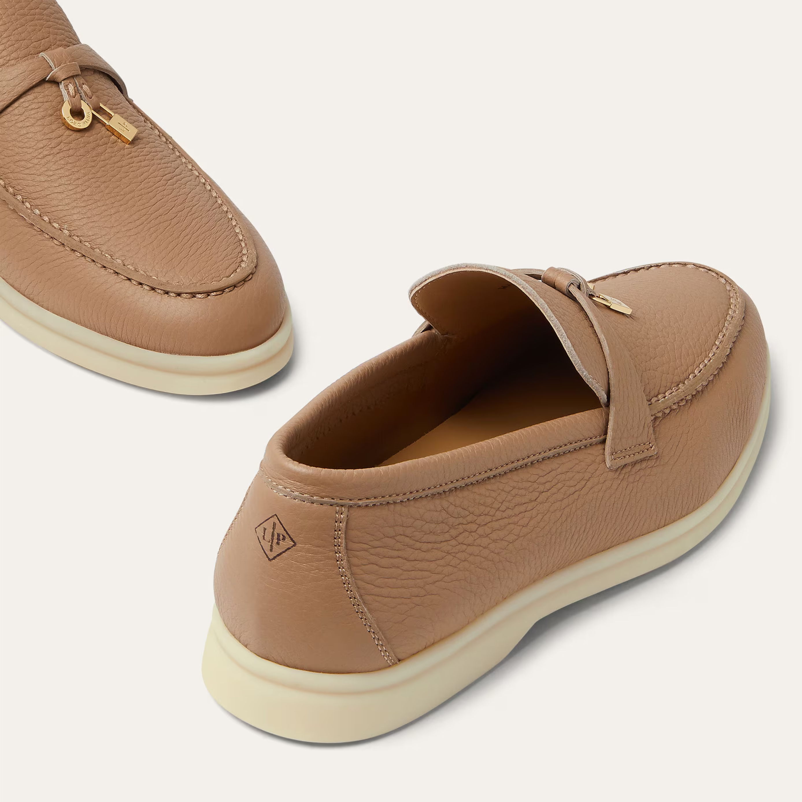 Loro Piana Summer Charms Walk Deerskin Loafers - Cream Bignet (20CB)