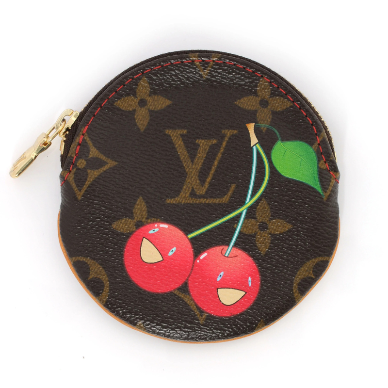 Louis Vuitton Limited Edition Monogram Cerises Round Coin Purse - Brown