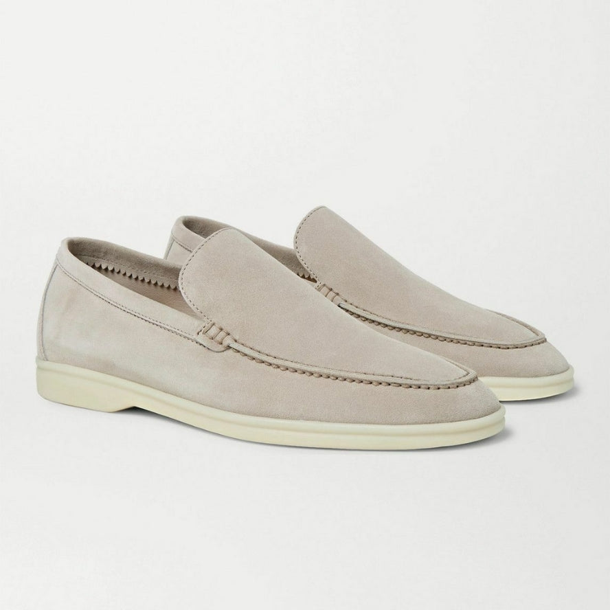 Loro Piana Summer Walk Suede Loafers - Sand