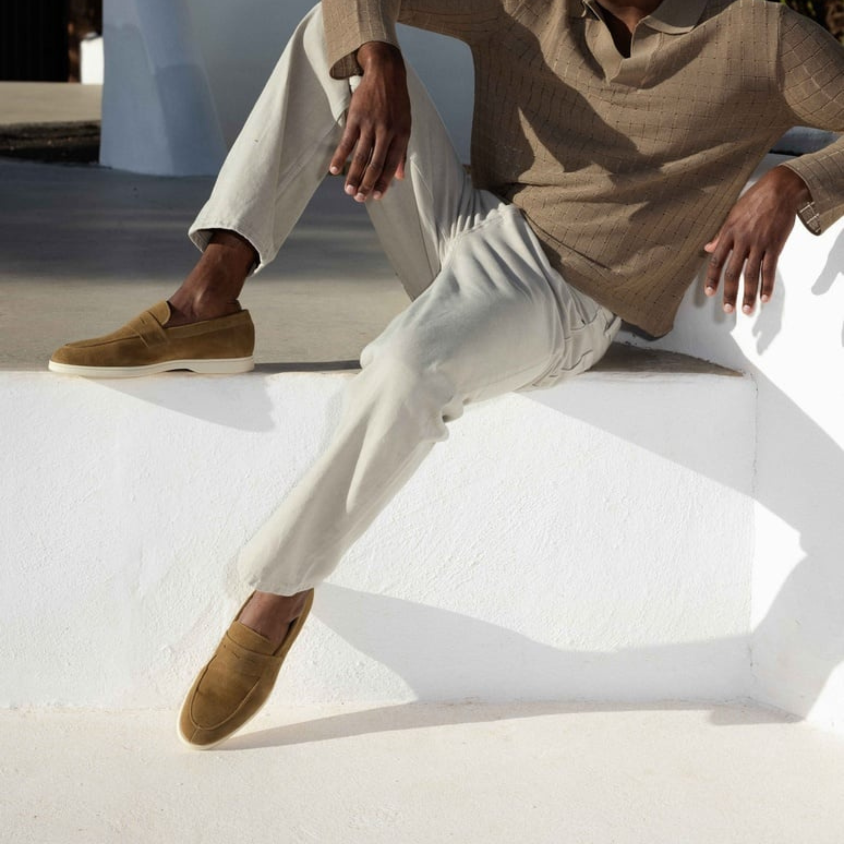 Loro Piana Ultimate Walk Suede Penny Loafers - Brown (076)