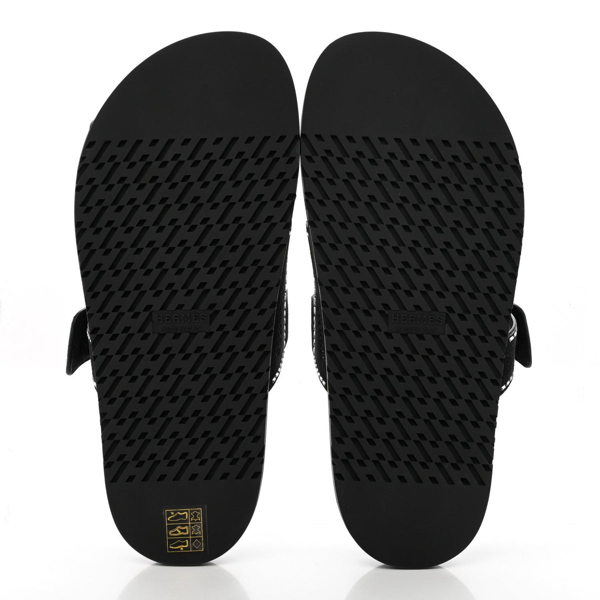 Hermes Chypre Suede Crystals Sandals - Black