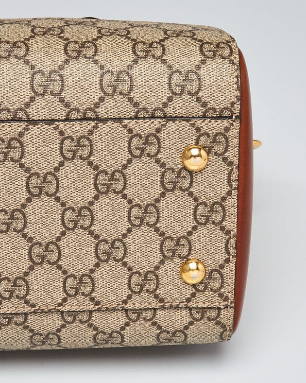 Gucci GG Supreme Canvas Small Boston Handbag - Beige
