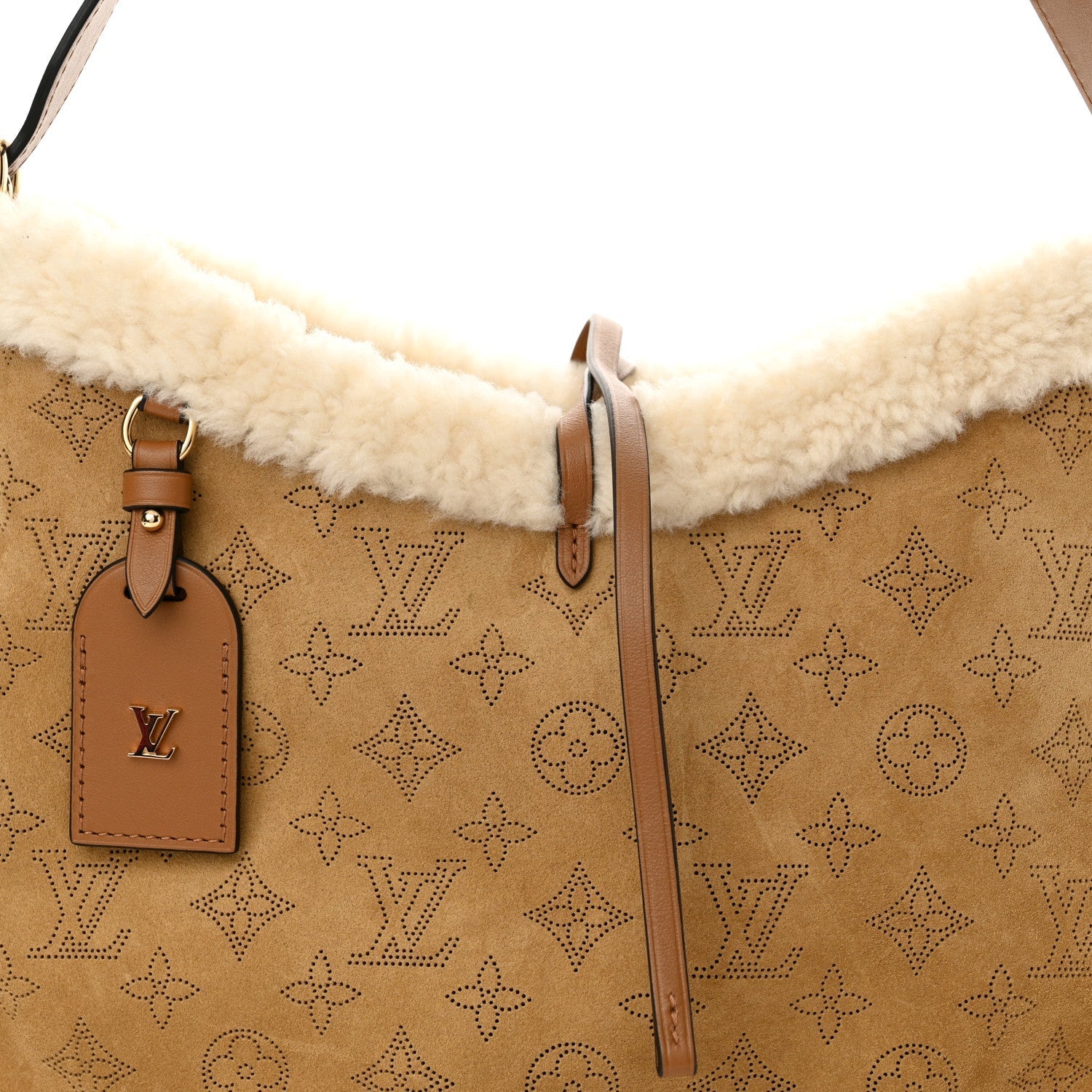 Louis Vuitton Mahina Leather CarryAll BB Shoulder Bag – Beige