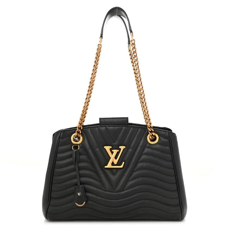 Louis Vuitton Calfskin New Wave Chain Tote Bag - Black