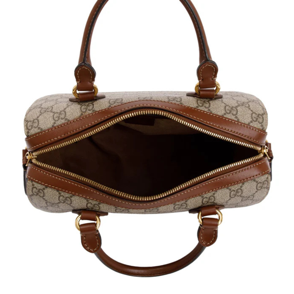 Gucci GG Supreme Canvas Small Boston Handbag - Beige