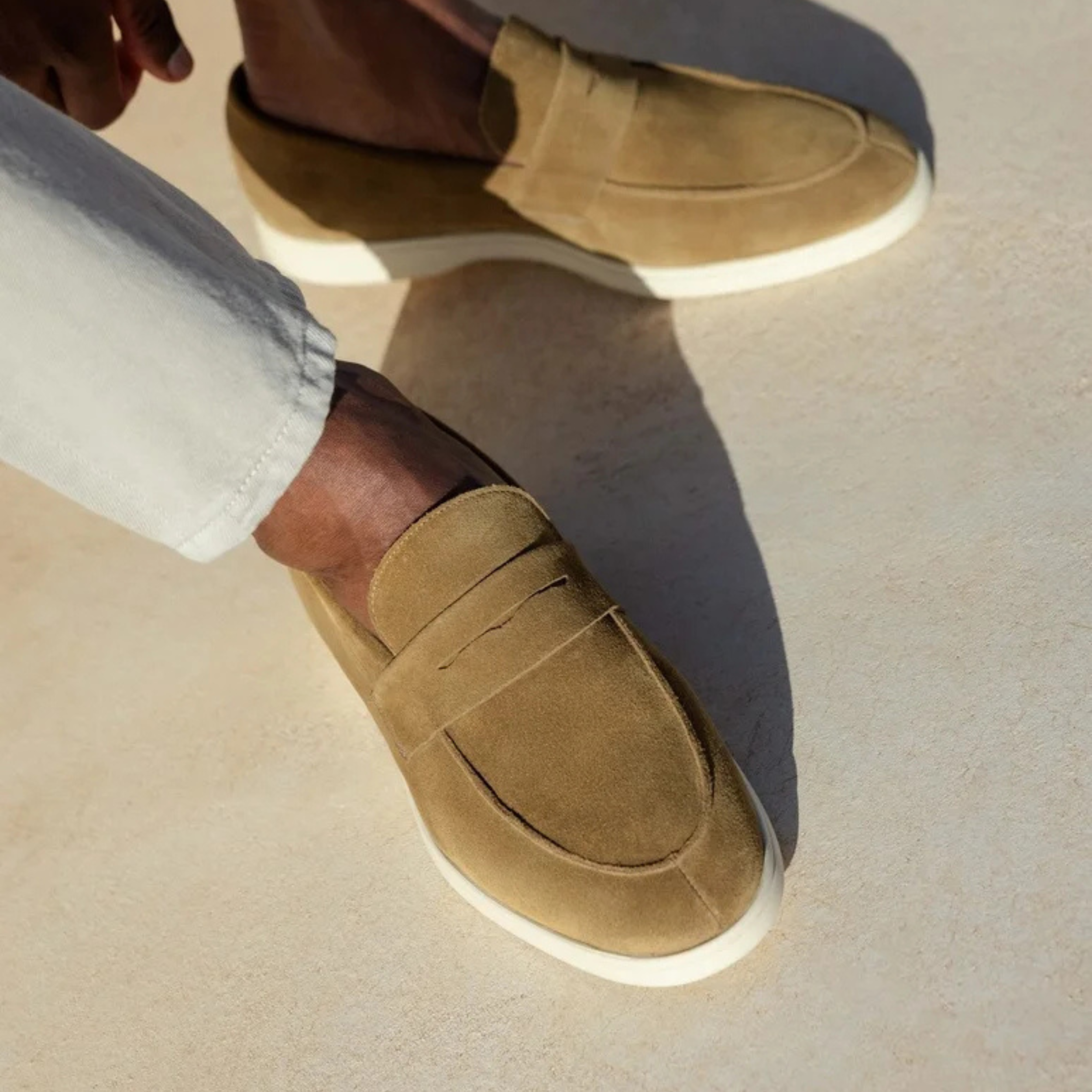 Loro Piana Ultimate Walk Suede Penny Loafers - Brown (076)