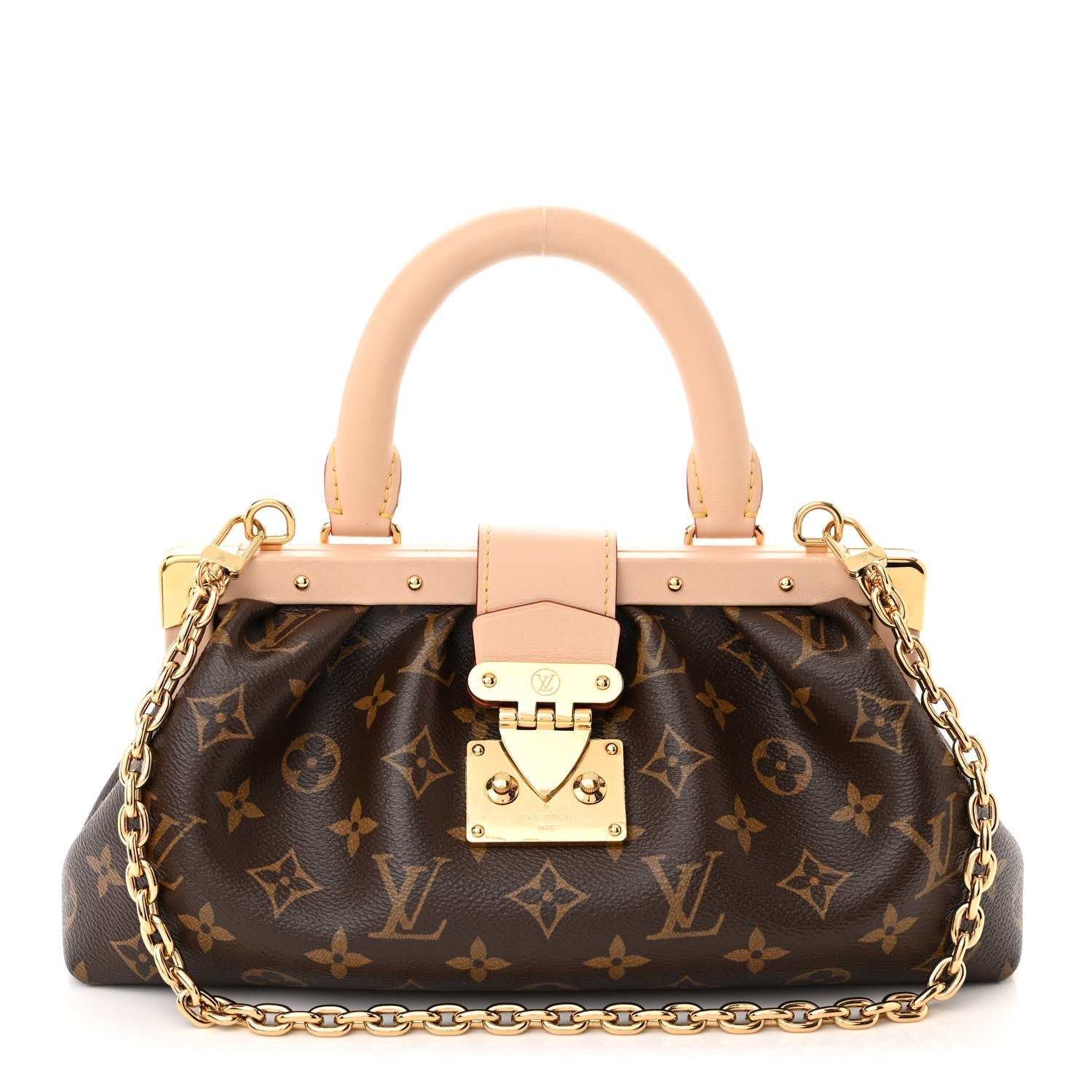 Louis Vuitton Monogram Top Handle Clutch Handbag – Brown