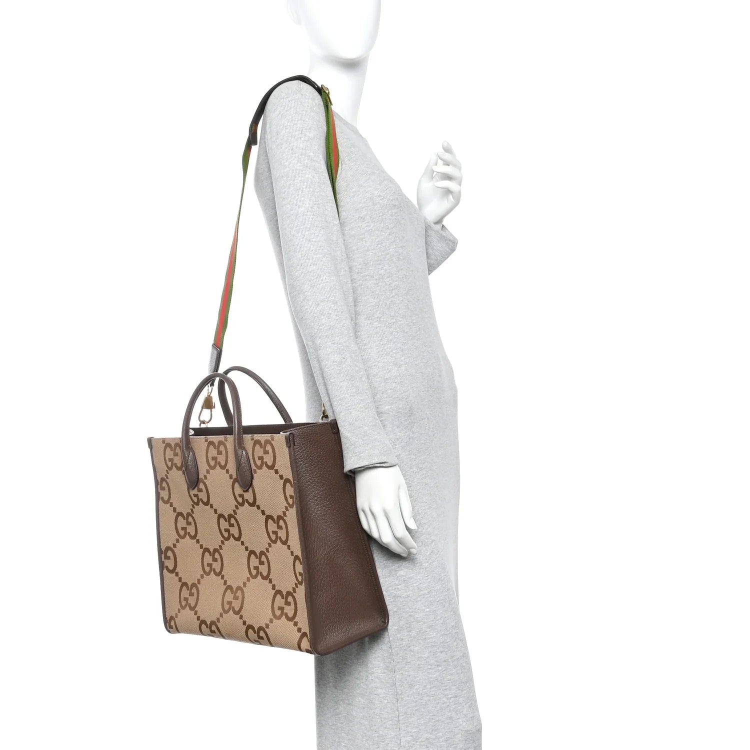 Gucci GG Textured Jumbo Tote Bag – Beige