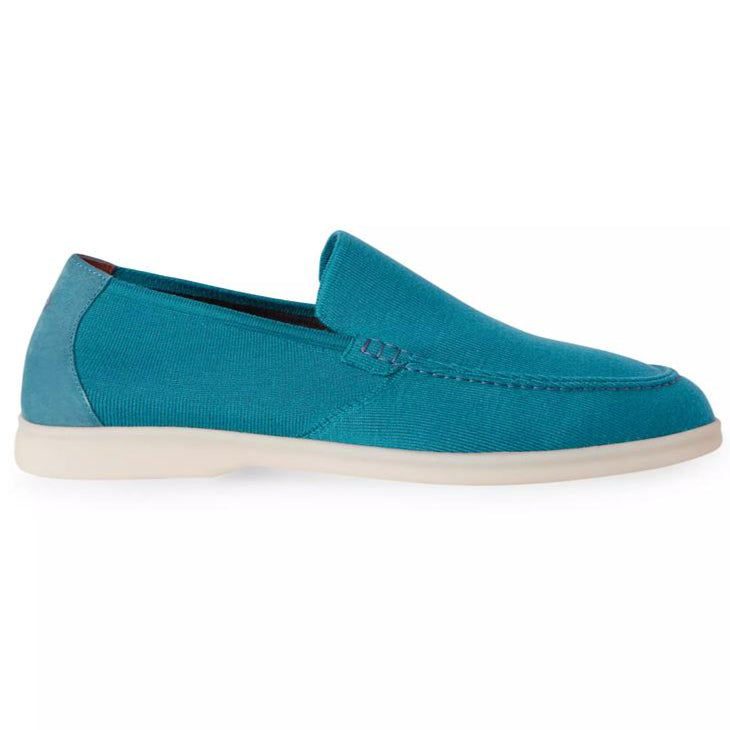 Loro Piana Summer Walk Suede Loafers - Turquoise Blue