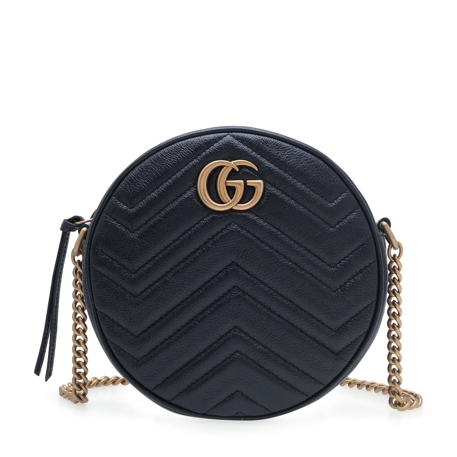 Gucci Azalea Marmont Round Mini Shoulder Bag – Black