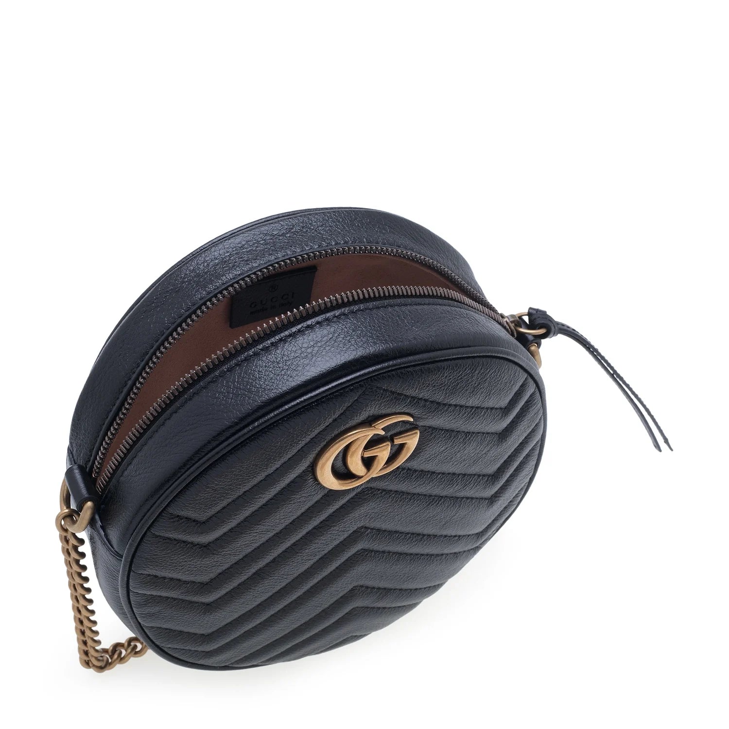 Gucci Azalea Marmont Round Mini Shoulder Bag – Black