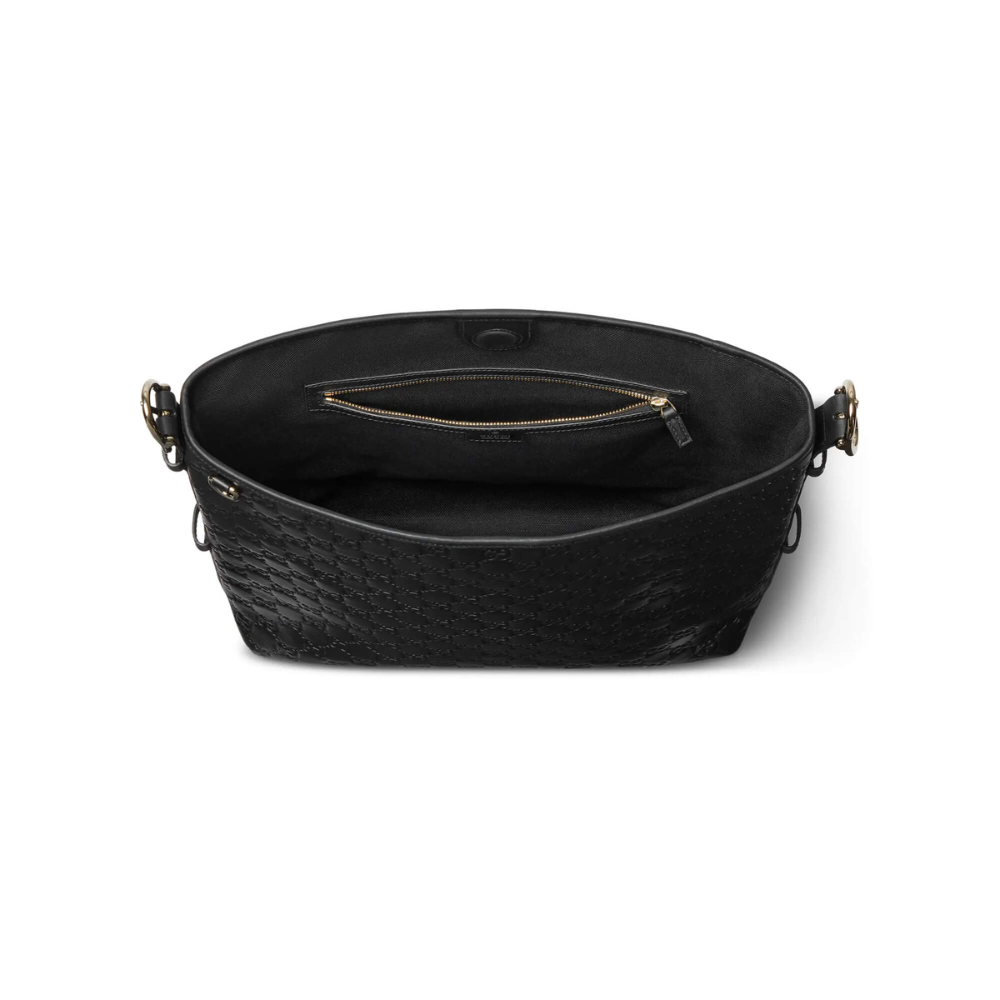 Gucci GG Emblem Medium Shoulder Bag – Black