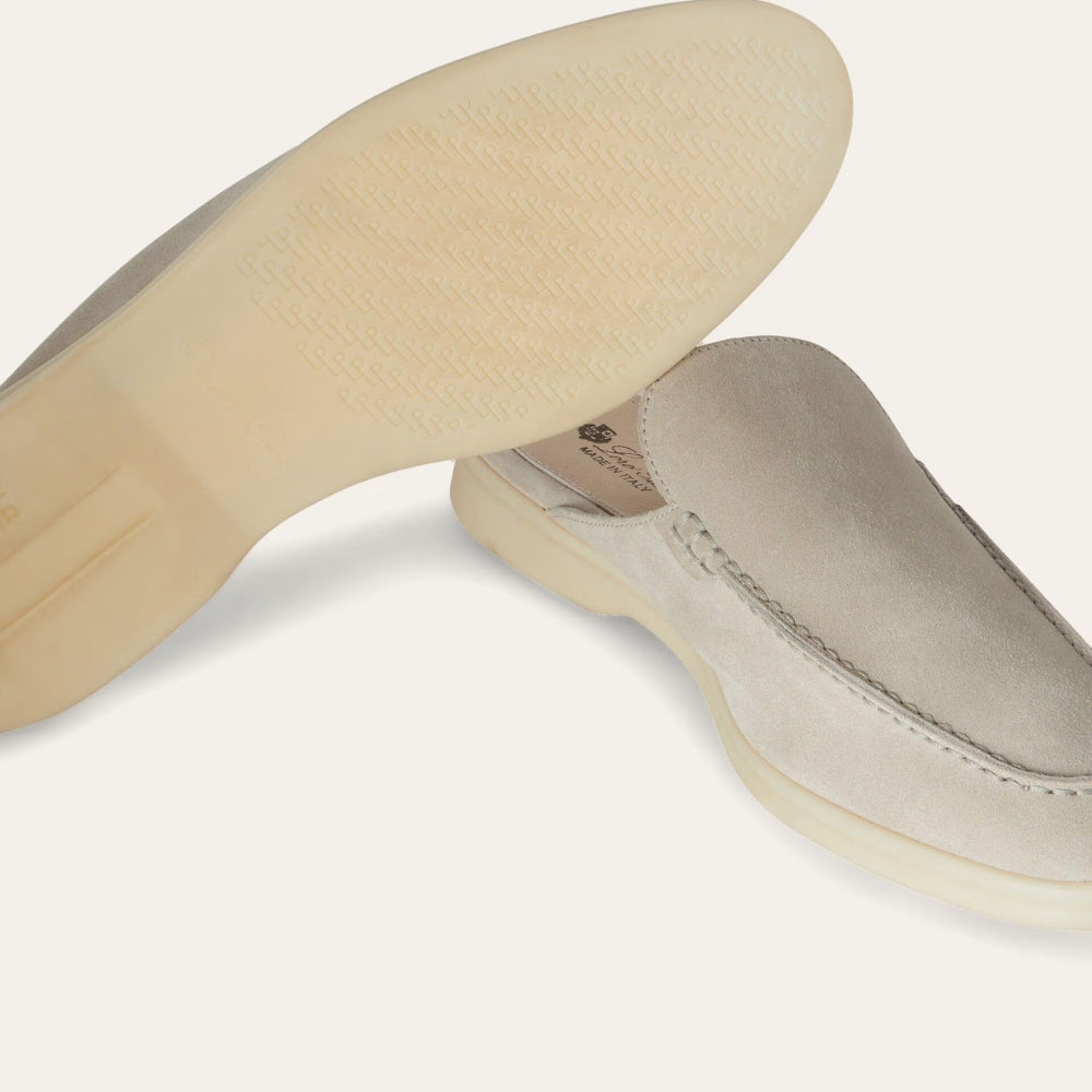 Loro Piana Babouche Walk Suede Loafers - Classic Beige (D840)