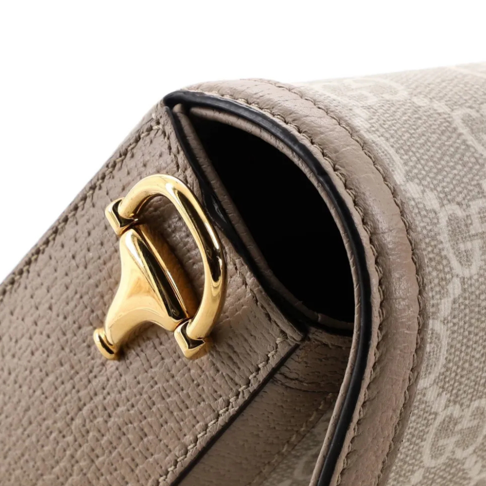 Gucci Horsebit 1955 Mini GG Crossbody Shoulder Bag – Beige
