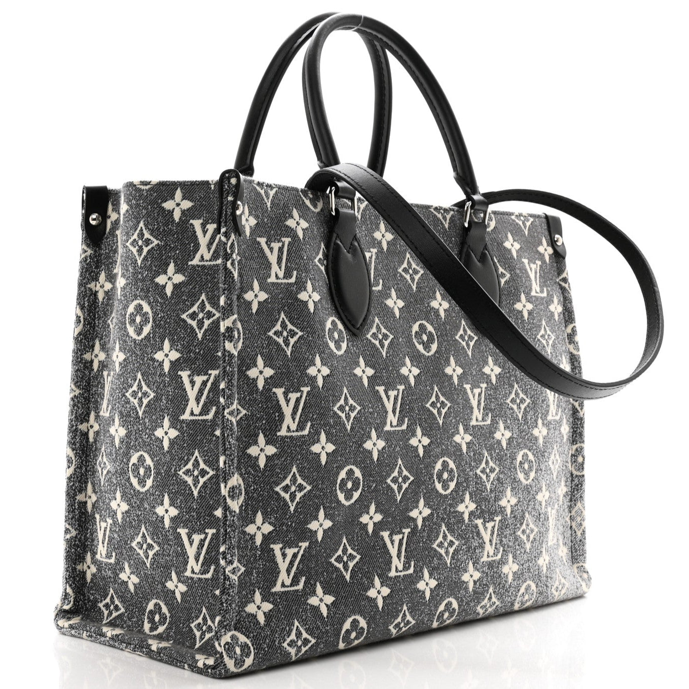 Louis Vuitton Monogram Jacquard Denim OnTheGo MM Tote Bag - Black