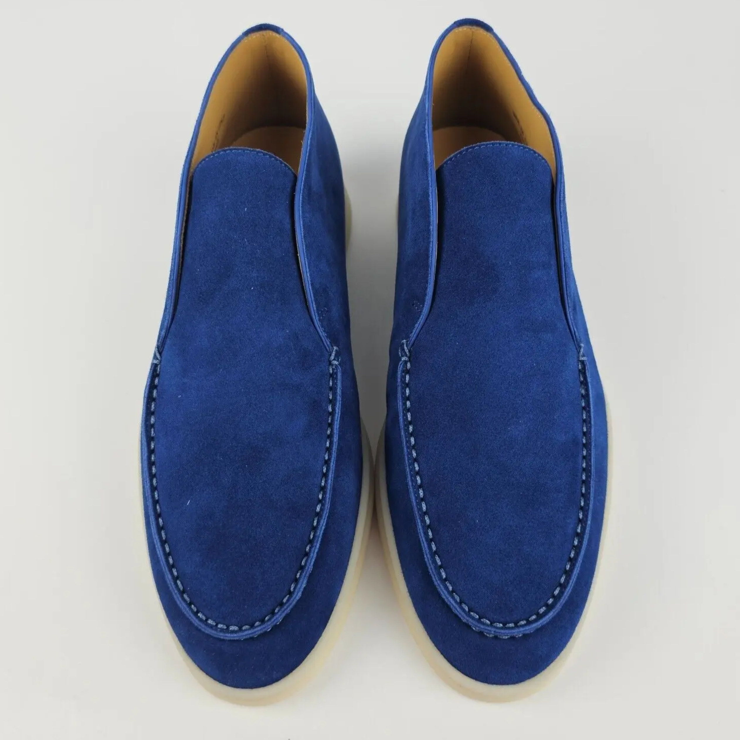 Loro Piana Open Walk Suede Ankle Boots - Dark Navy Blue (220)