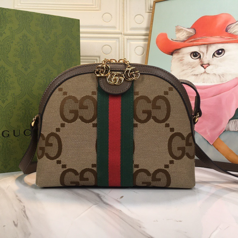Gucci GG Ophidia Dome Shoulder Bag – Beige