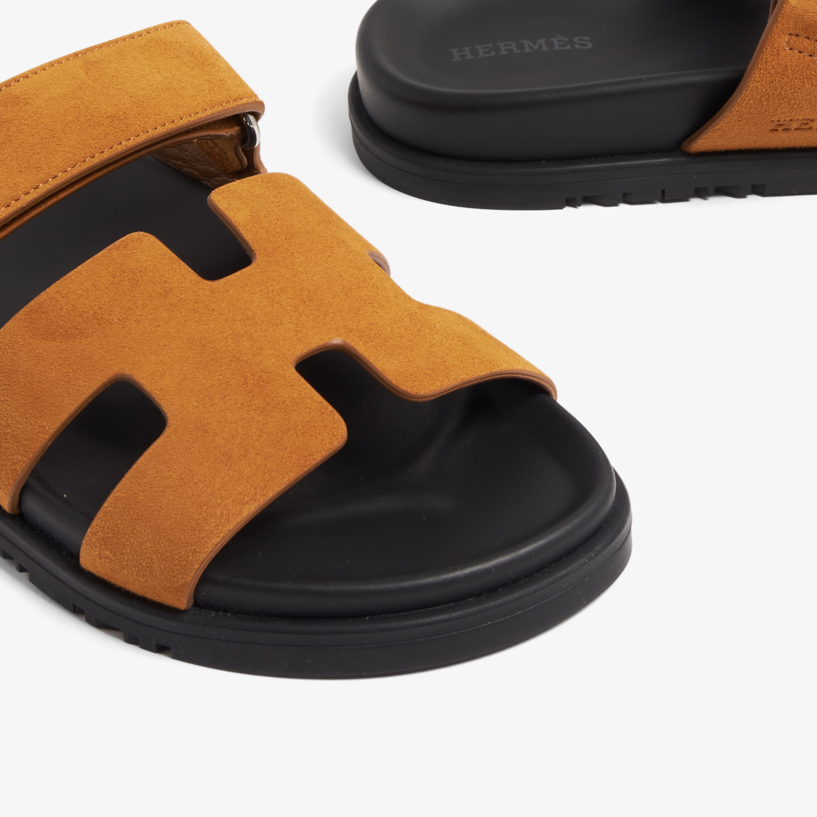Hermes Chypre Suede Sandals - Caramel Brown