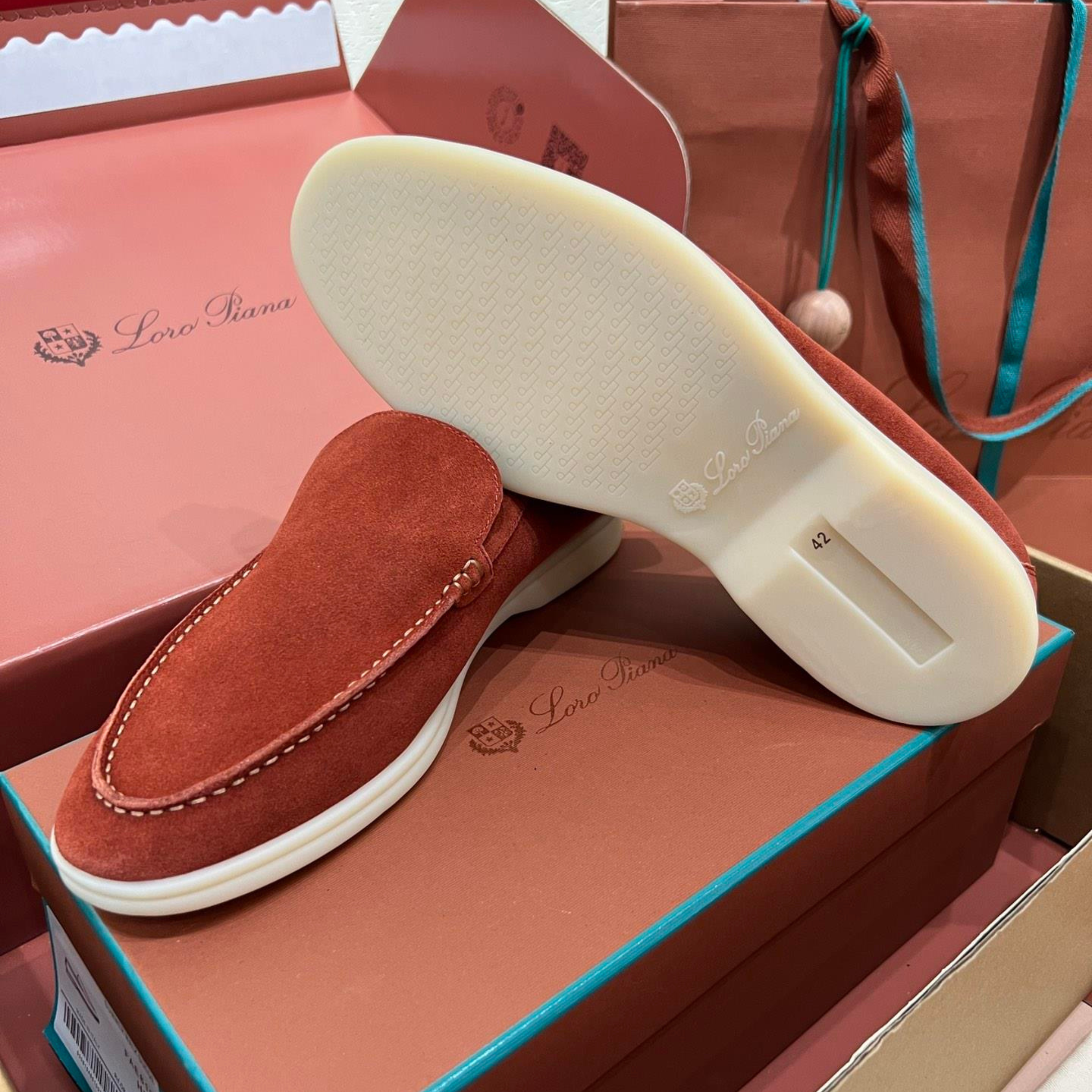 Loro Piana Summer Walk Suede Loafers - Dried Red (R0DV)