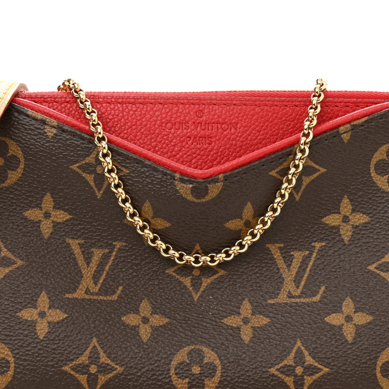 Louis Vuitton Monogram Pallas Clutch Shoulder Bag - Cherry