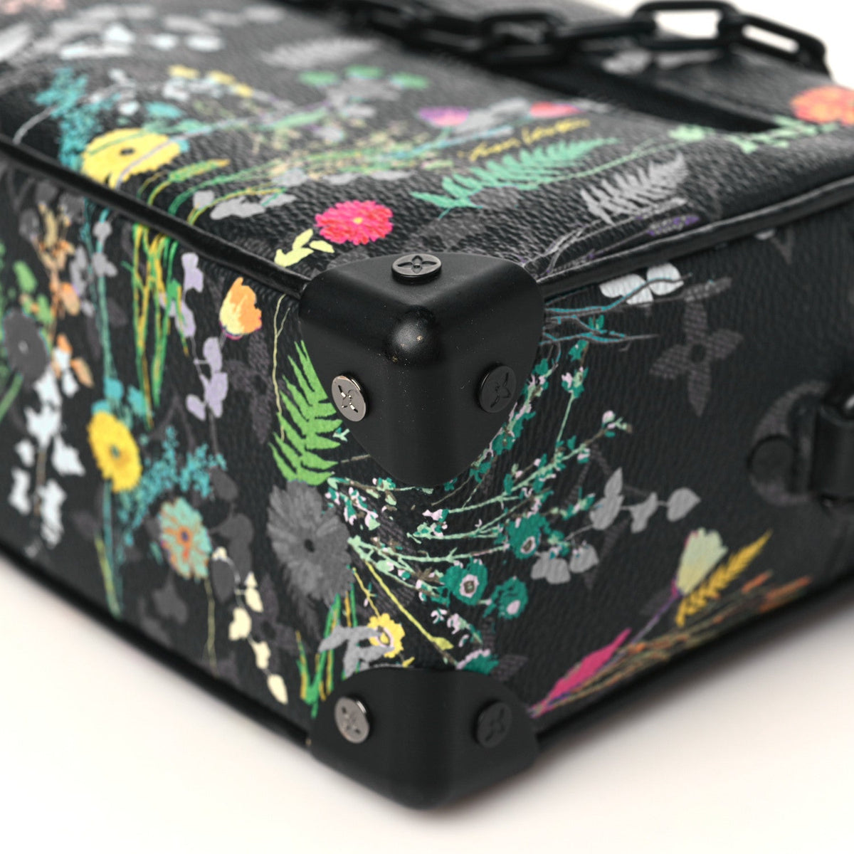 Louis Vuitton Monogram Eclipse Flower Print Mini Soft Trunk Bag - Black