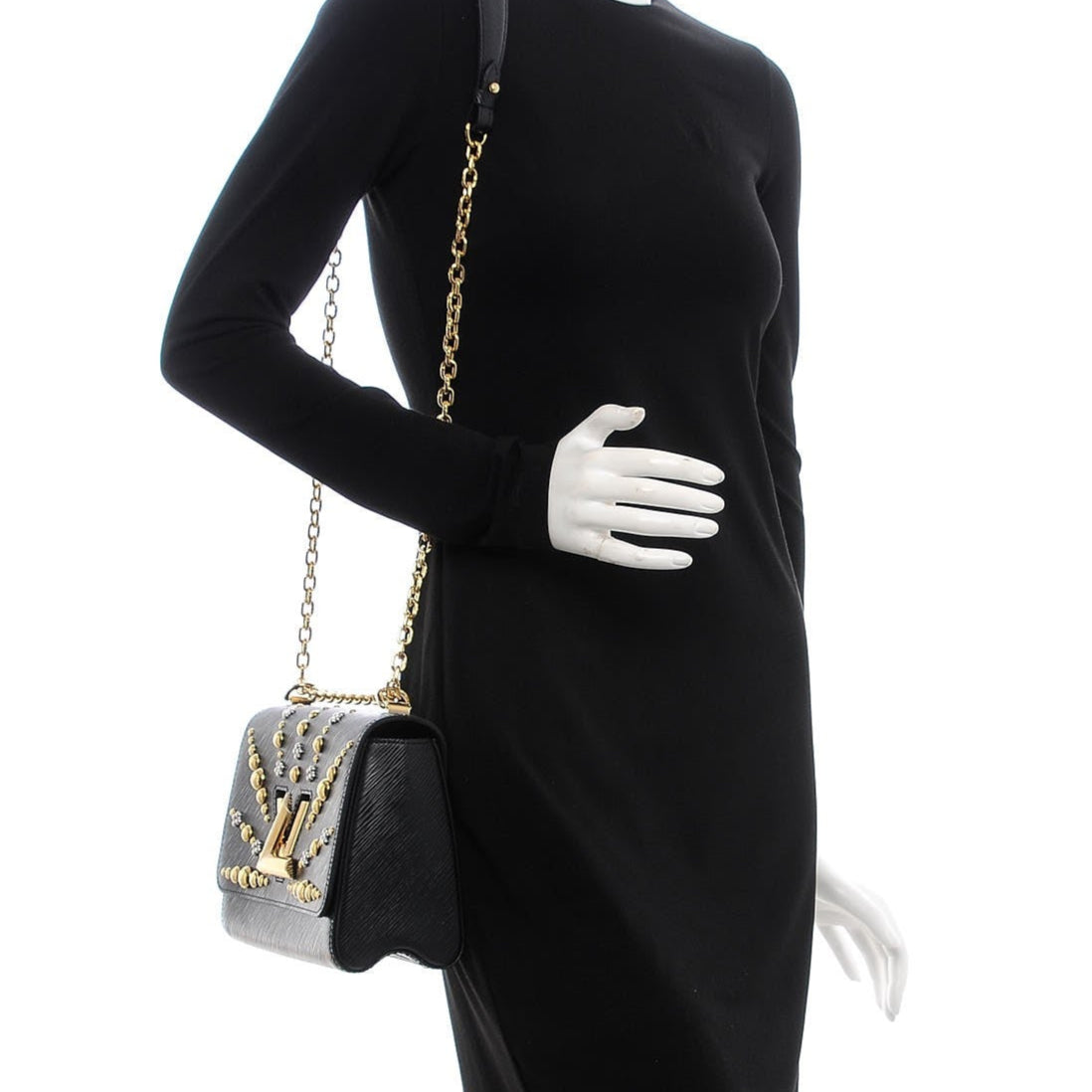 Louis Vuitton Twist Studded Epi MM Handbag - Black
