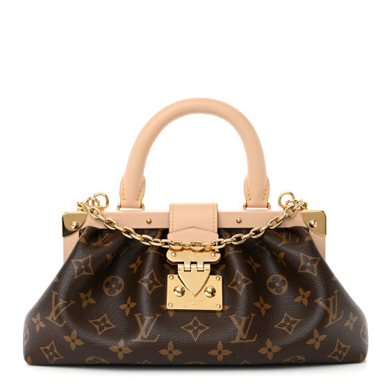 Louis Vuitton Monogram Top Handle Clutch Handbag – Brown