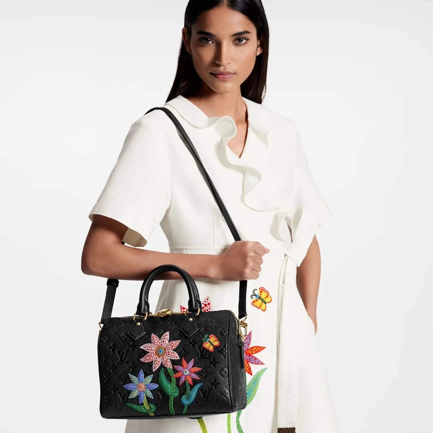 Louis Vuitton x Yayoi Kusama Speedy Bandoulière 25 Handbag - Black