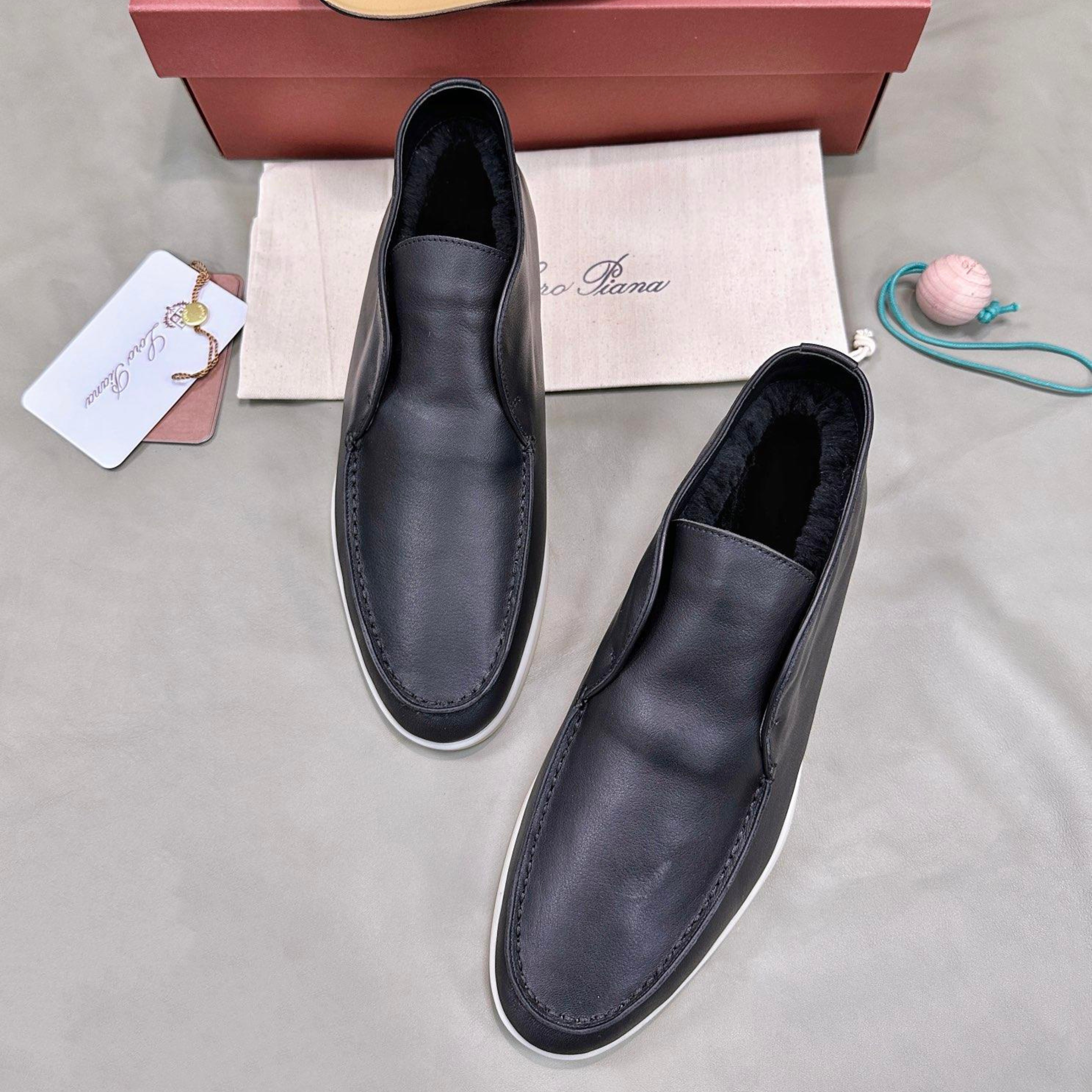 Loro Piana Open Walk Ankle Boots - Navy Blue (W000)