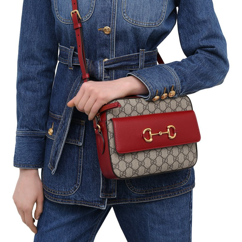 Gucci Horsebit 1955 Shoulder Bag – Red