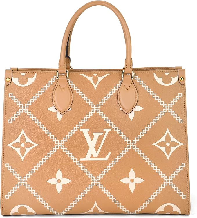 Louis Vuitton Empreinte Monogram Giant Broderies OnTheGo MM Tote Bag - Light Brown
