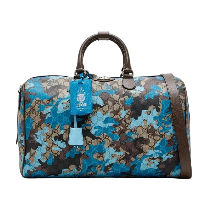 Gucci GG Small Duffle Bag – Camouflage Blue