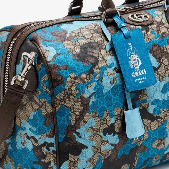 Gucci GG Small Duffle Bag – Camouflage Blue