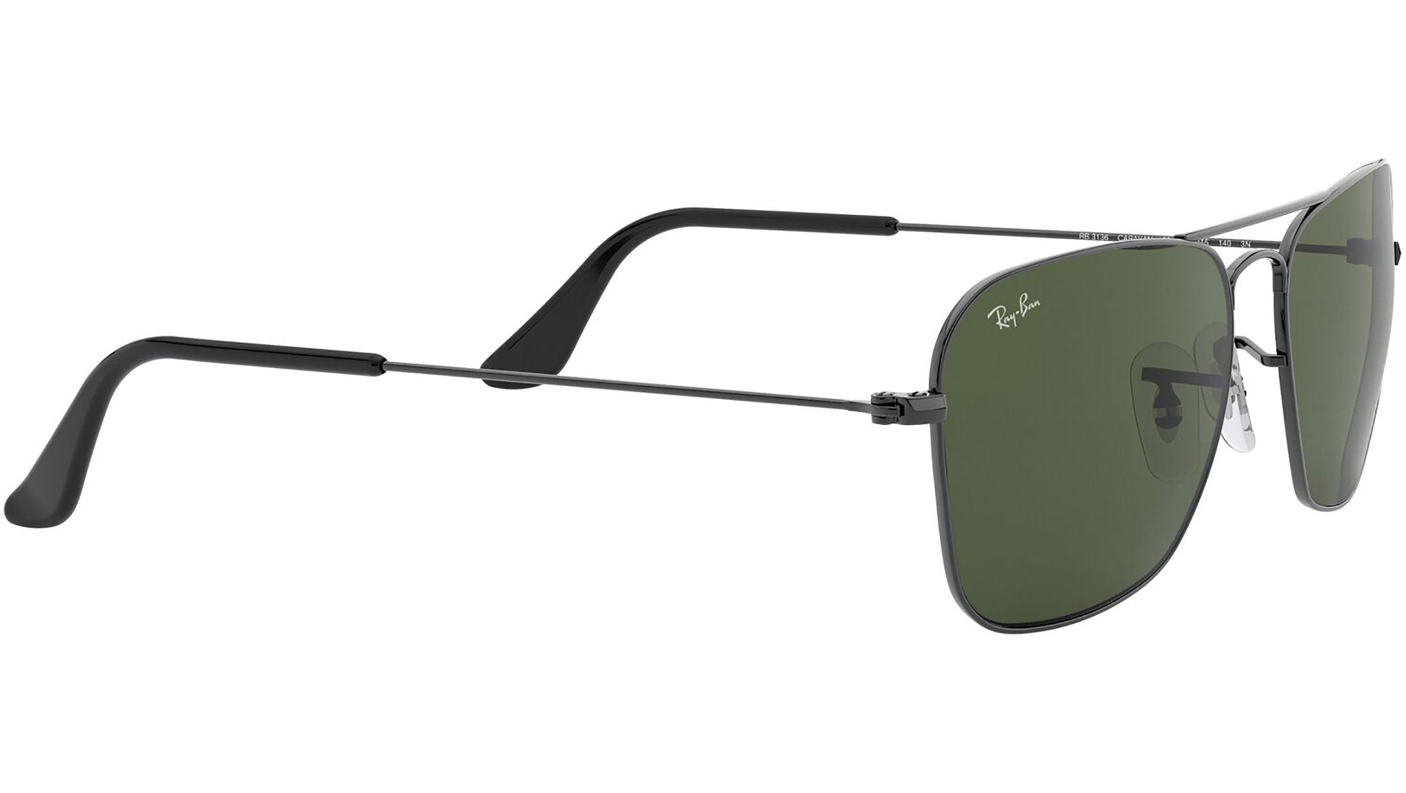 Ray Ban Caravan RB3136 004/51 Square Black Frame Sunglasses