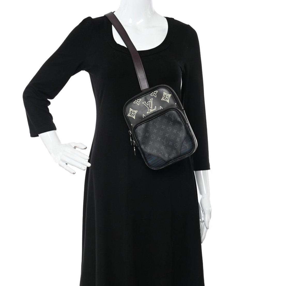 Louis Vuitton Monogram Eclipse Amazone Sling Shoulder Bag - Black