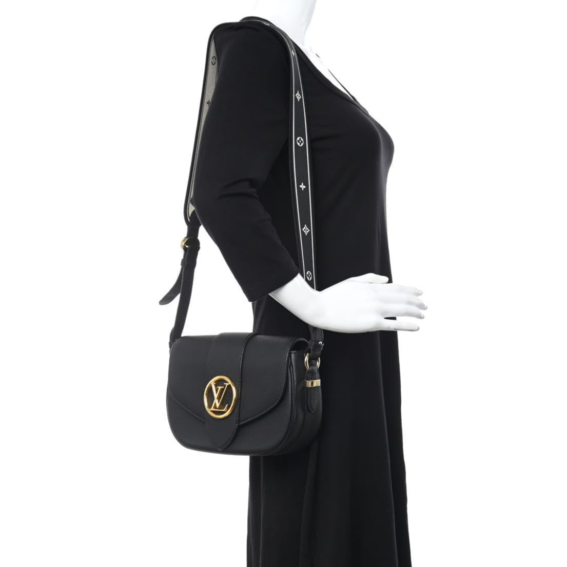 Louis Vuitton LV Pont 9 Soft MM Shoulder Bag - Black