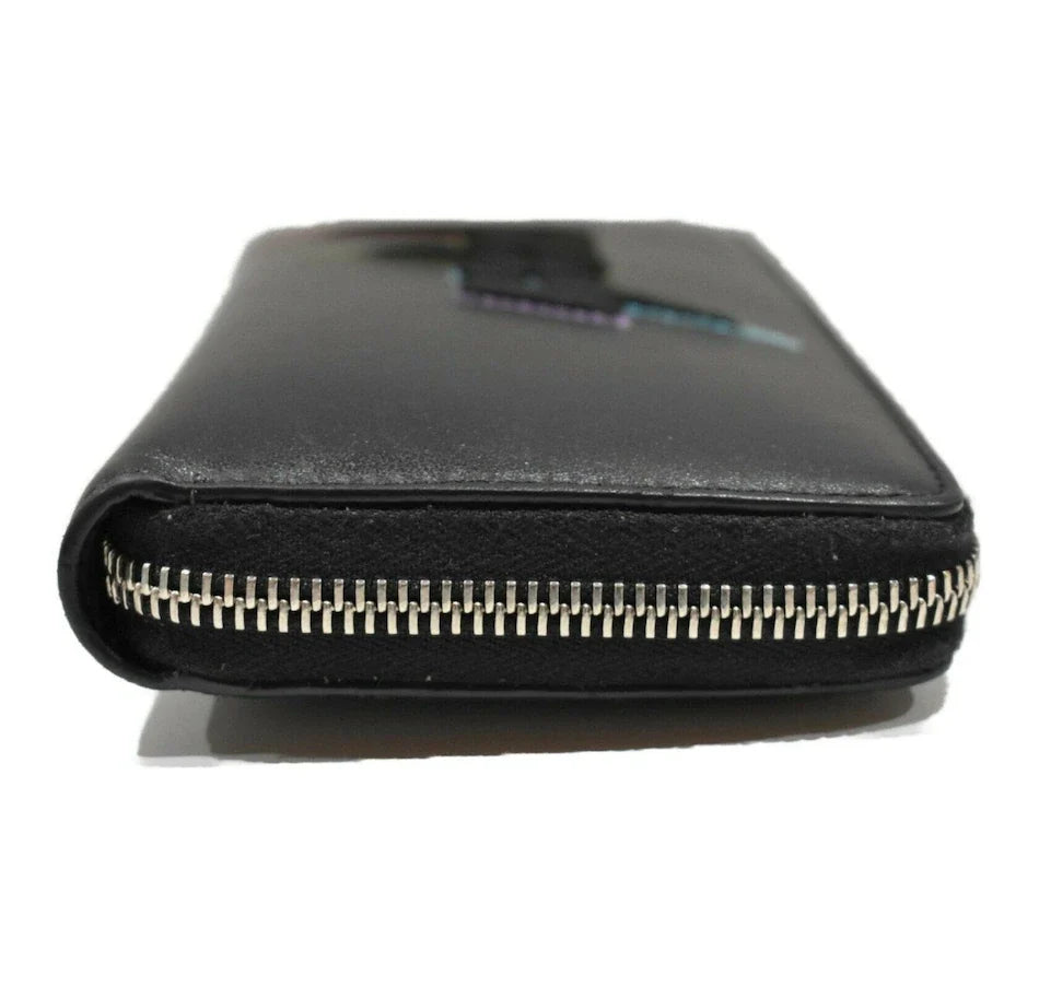 Gucci Long Wallet Embroidery Leather Pouch – Black
