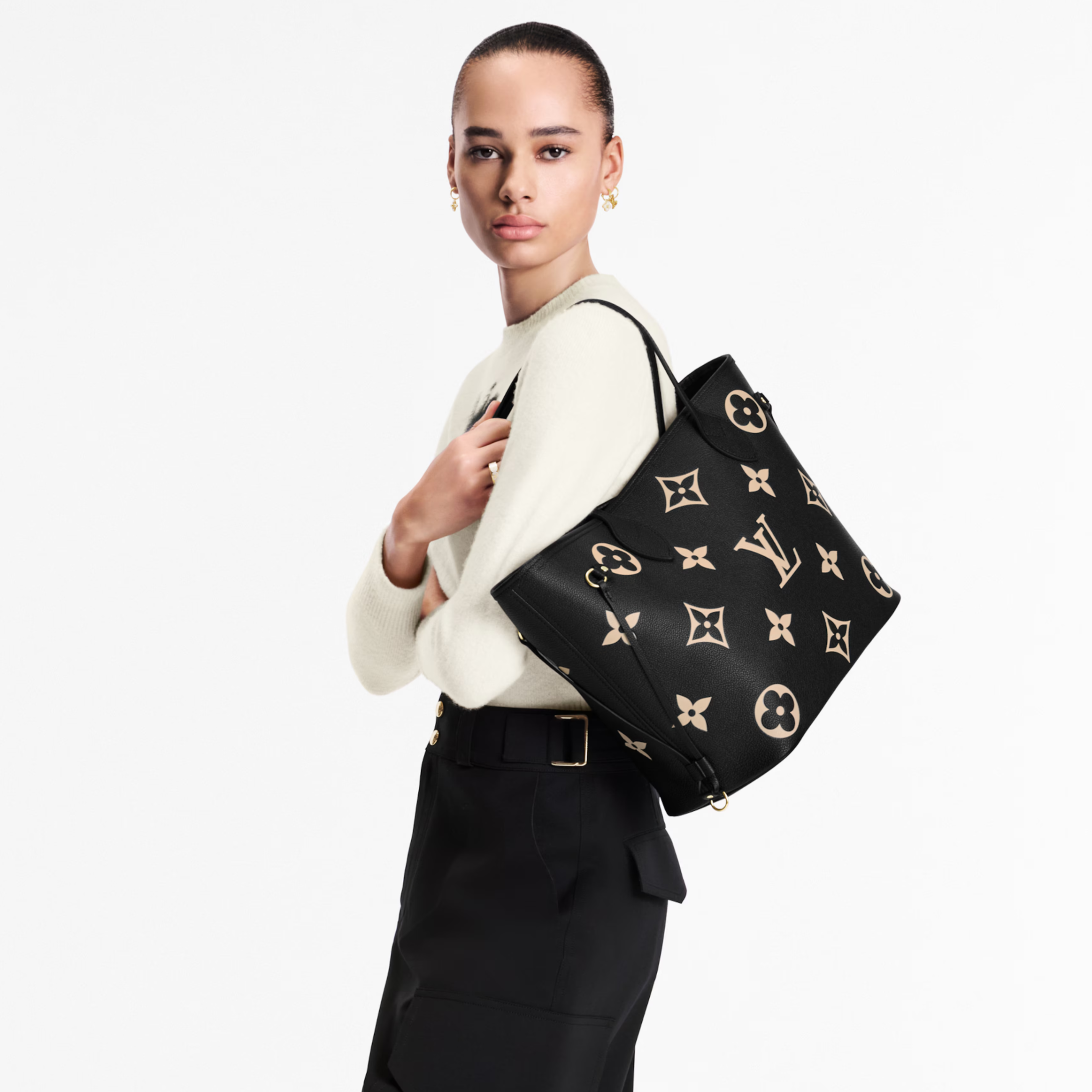Louis Vuitton Neverfull MM Tote Bag - Black