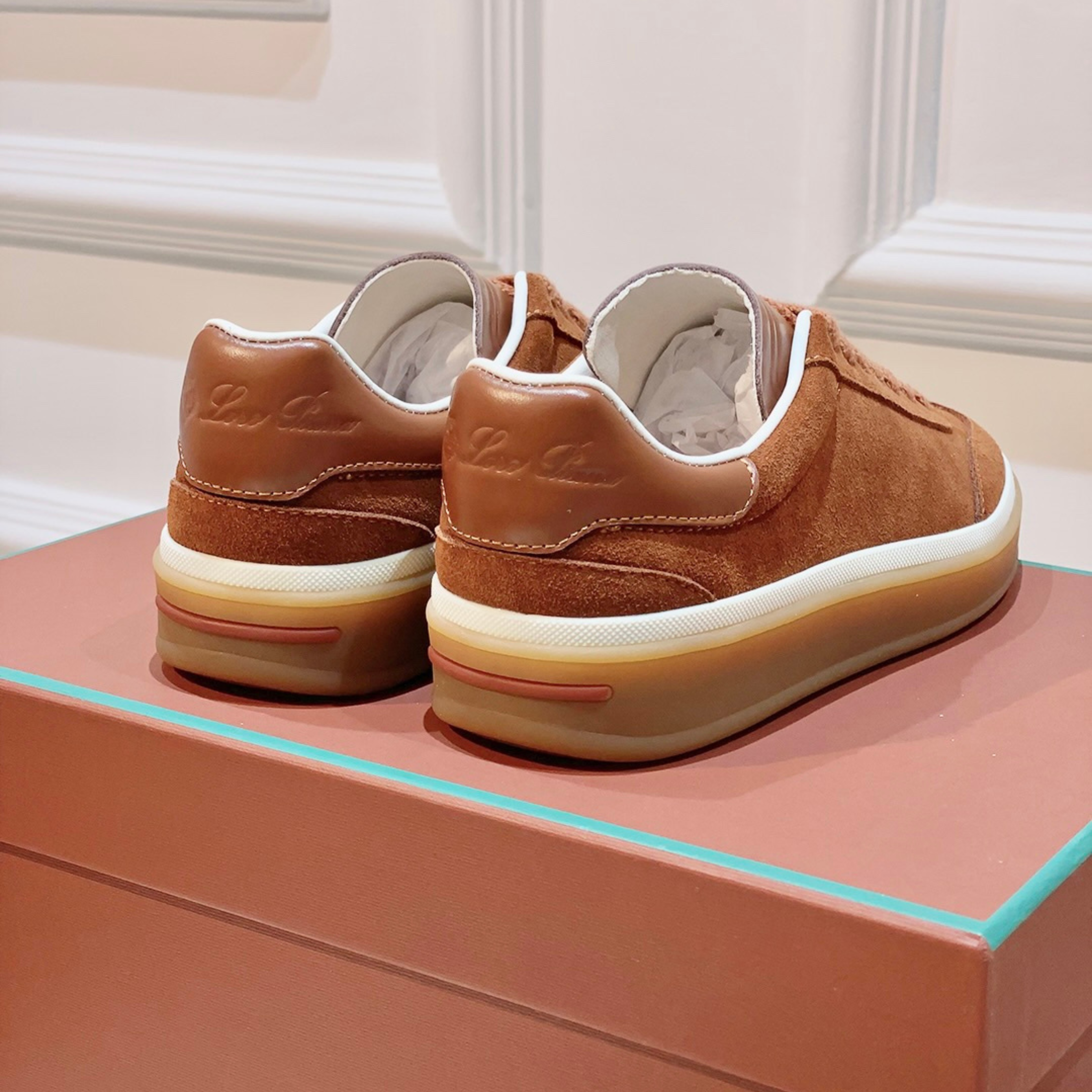 Loro Piana Tennis Walk Suede Calf Split Sneakers - Bark Wood (E0CF)